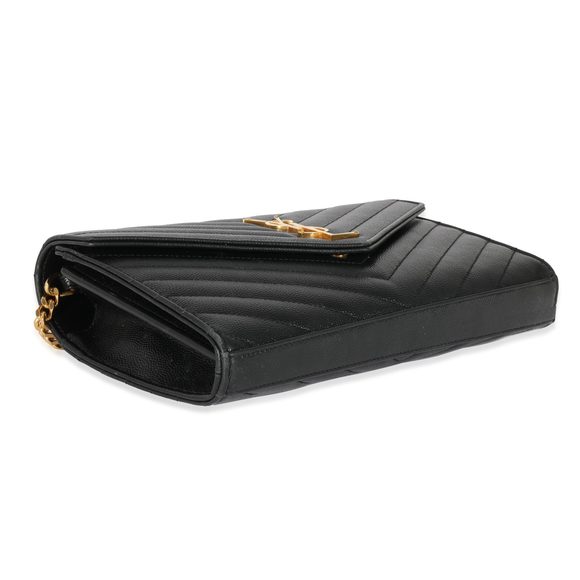Saint Laurent Black Monogram Quilted Cassandre Chain Wallet - Picture 6 of 8